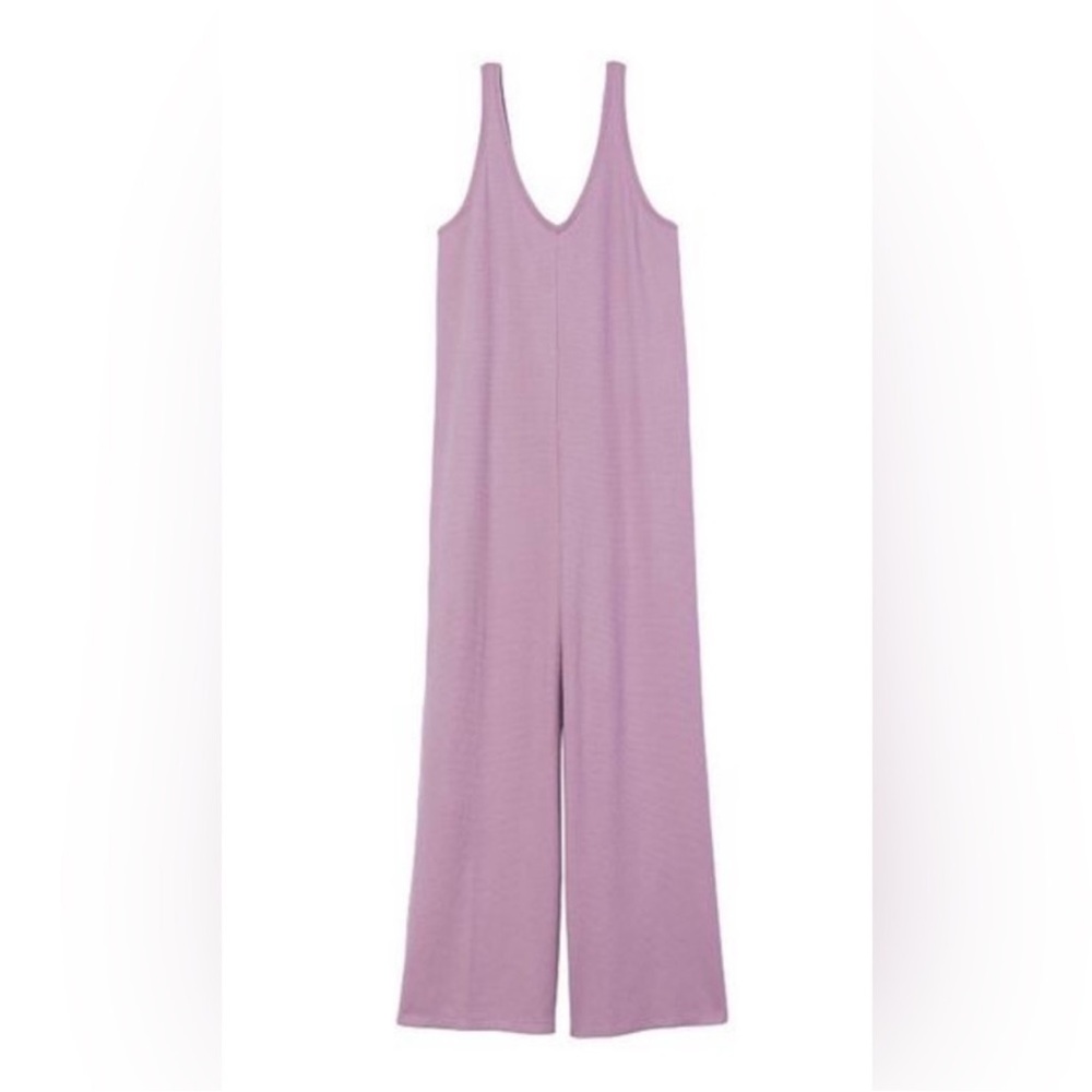 Victoria’s Secret Lavender Purple V-Neck Sleeveless Wide Leg Jumpsuit EUC - Picture 5 of 5